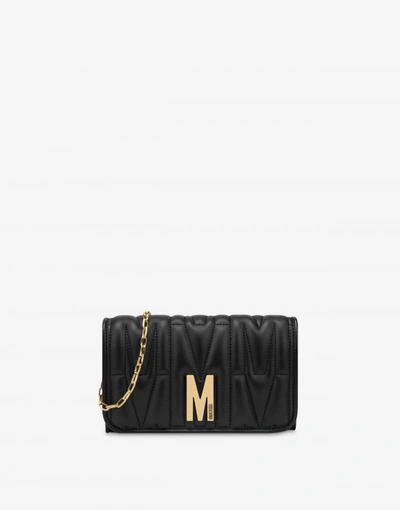 Moschino M Quilted Shoulder Bag In Fantasy Print Black