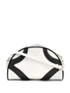Prada Leather-trimmed Bowling Bag In Weiss