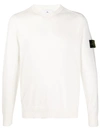 Stone Island Logo Long-sleeve Jumper In White