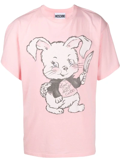 Moschino Don't Call Me Cute Jersey T-shirt In Pink