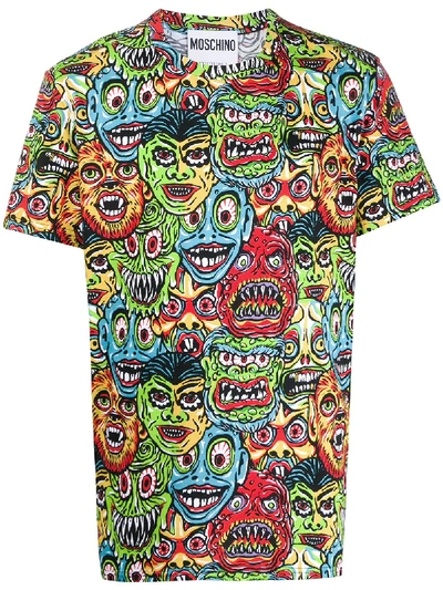 Moschino Moshino Monsters Print T-shirt In Multicoloured