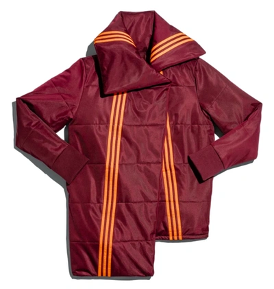 Pre-owned Adidas Originals Adidas Ivy Park Asymmetrical Jacket Maroon/solar Orange