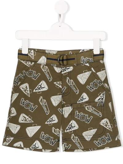 Little Marc Jacobs Kids' All-over Print Cargo Shorts In Green