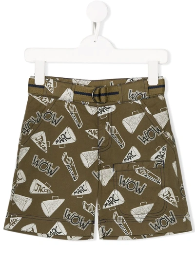 Marc Jacobs Kids' All-over Print Cargo Shorts In Green