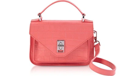 Rebecca Minkoff Mini Darren Messenger Croco Embossed Pink