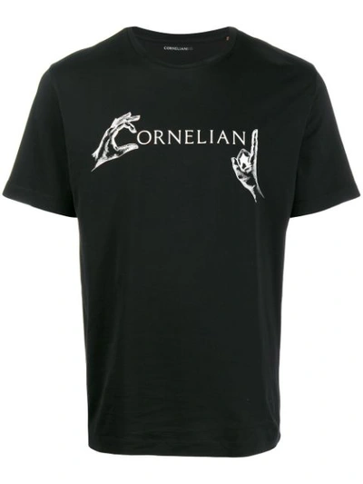 Corneliani Branded T-shirt In Black