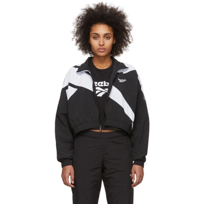 Reebok Classics Black And White Cropped Vector Track Jacket