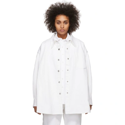 Alexander Wang Kendall Oversized Cotton Jacket In 101 White