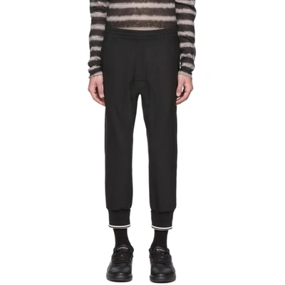 Neil Barrett Low Rise Cropped Trousers In 042 Black+offwhite