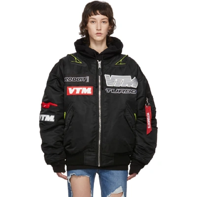 Vetements Black Alpha Industries Edition Motorcycle Bomber Jacket