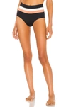 L*space Portia Stripe High Waist Bottom In Black  Cream & Chestnut