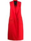 Ami Alexandre Mattiussi Longline Sleeveless Waistcoat In Red