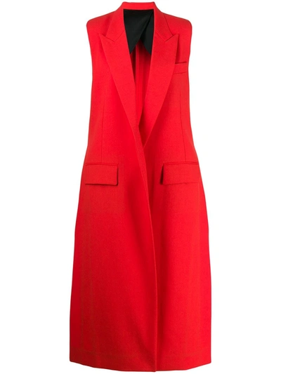 Ami Alexandre Mattiussi Longline Sleeveless Waistcoat In Red
