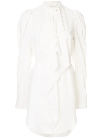 Karen Walker Mouseion Ruffle Dress In White