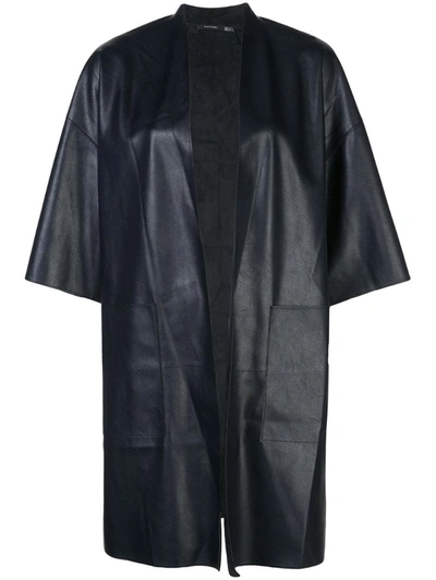 Natori Faux Leather Oversized Jacket In Black