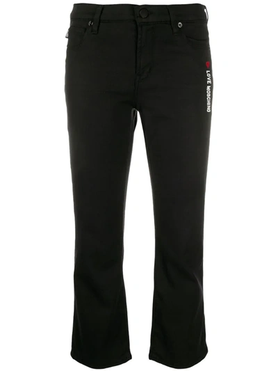 Love Moschino Cropped Skinny Fit Jeans In Black