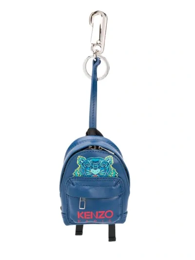 Kenzo Mini Backpack Keyring In Blue