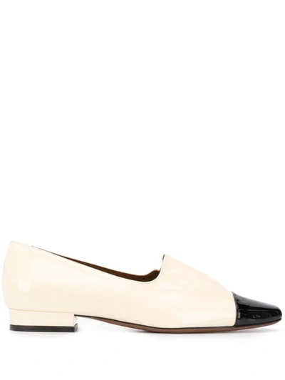 L'autre Chose Contrasting Toe Loafers In Neutrals