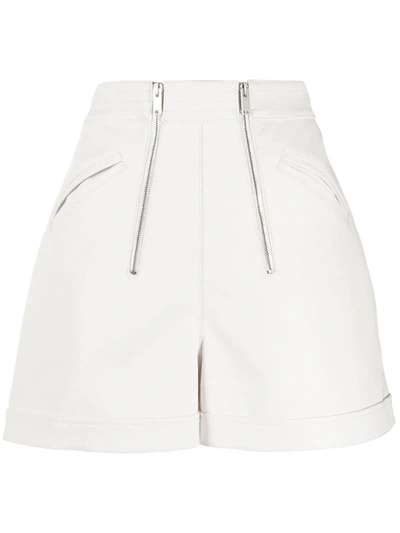 Stella Mccartney High-waisted Double Zip Shorts In White