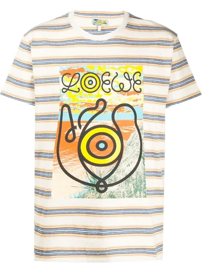 Loewe T-shirt In Beige Cotton In Multicolor