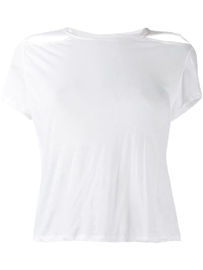 Rick Owens Cut-out Shoulder T-shirt In White