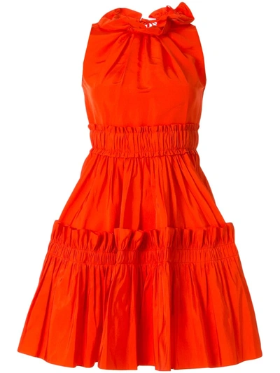 Dice Kayek Tiered Mini Dress In Orange