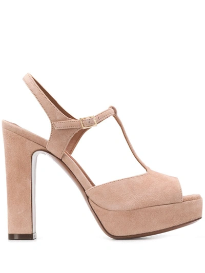 L'autre Chose D'orsay T-bar Sandals In Neutrals