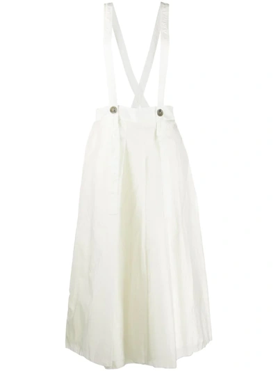Song For The Mute Culottes With Suspenders In White