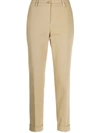 P.a.r.o.s.h Cropped Slim-fit Trousers In Neutrals