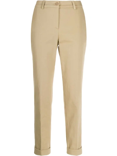 P.a.r.o.s.h Cropped Slim-fit Trousers In Neutrals