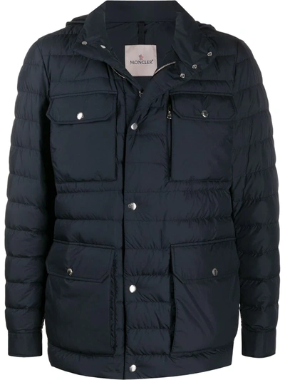 Moncler Multi-pocket Padded Jacket In Blue