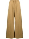 Joseph Paper Wide-leg Cotton Trousers In Brown