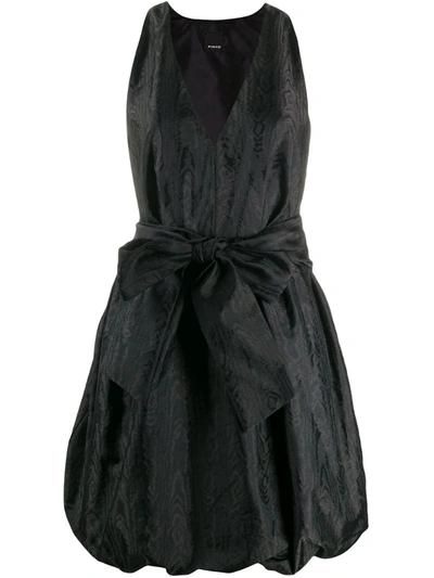 Pinko Belted Balloon-style Dress In Black