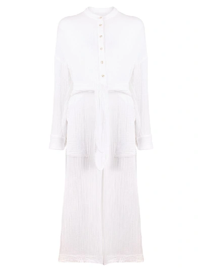 Mara Hoffman Cropped Tie-waist Jumpsuit In White