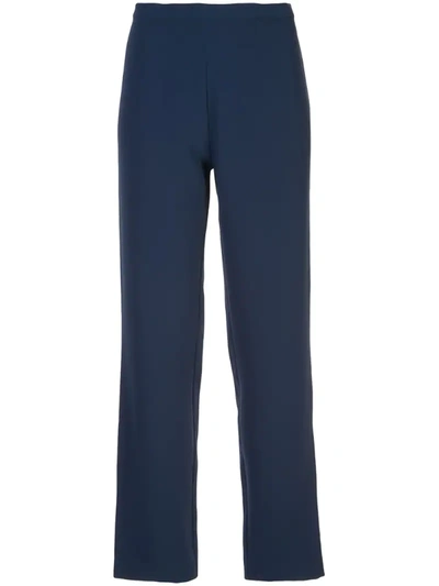 Natori Crepe Straight Trousers In Navy
