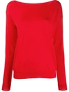 P.a.r.o.s.h Knitted Boat-neck Jumper In Red