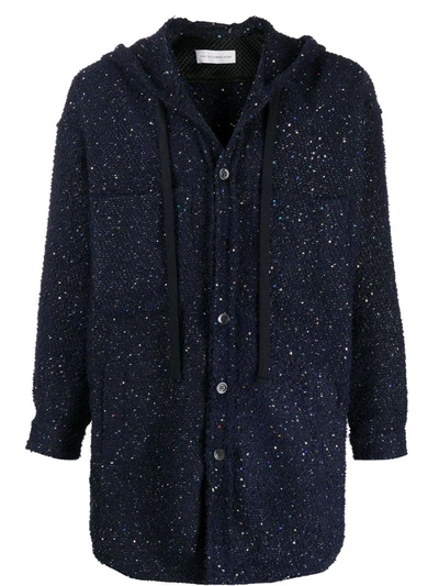 Faith Connexion Hooded Tweed Jacket In Blue