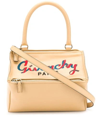 Givenchy Pandora Embroidered Tote In Neutrals