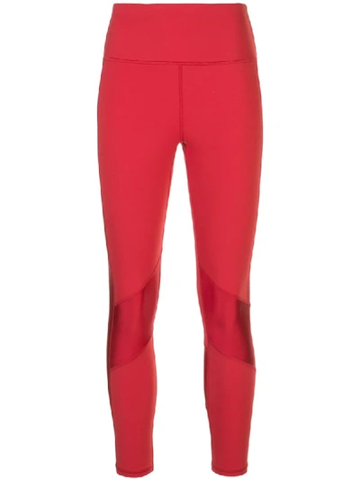 Alala High Waisted Striped Leggings In Red