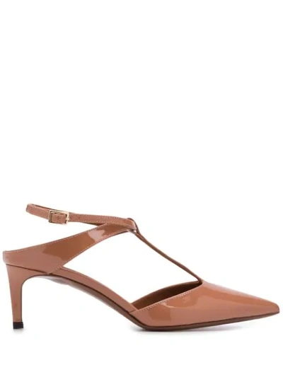 L'autre Chose Patent Leather T-bar 65mm Pumps In Neutrals