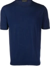 Roberto Collina Knitted Slim Fit T-shirt In Blue