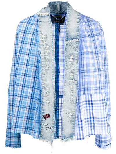 Paul & Shark X Greg Lauren Check Shirt In Blue