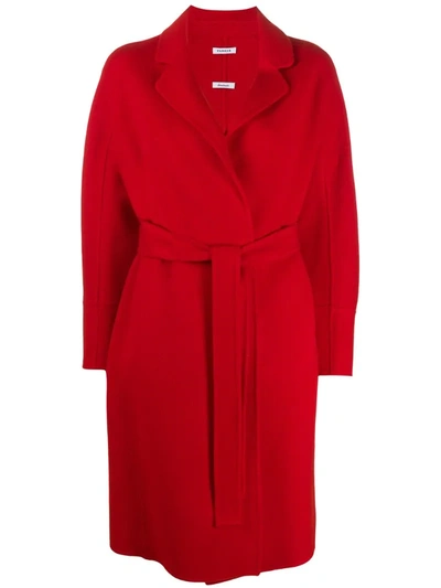 P.a.r.o.s.h Belted Mid-lenght Coat In Red
