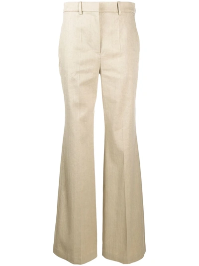 Joseph High-rise Flared Trousers In Neutrals