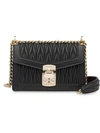 Miu Miu Black Matelassé Leather Shoulder Bag In Nero