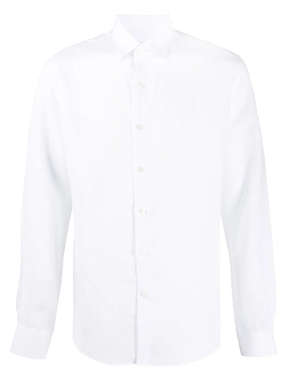 Ferragamo Long-sleeve Linen Shirt In White