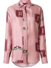Victoria Beckham Horse Print Shirt In Pink