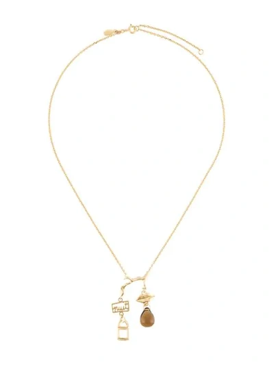 Wouters & Hendrix Reves De Reves Cage Crystal Necklace In Gold