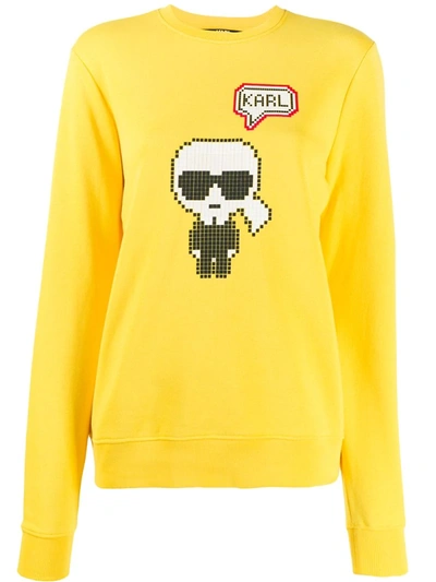 Karl Lagerfeld Karl Pixel Sweatshirt In Yellow