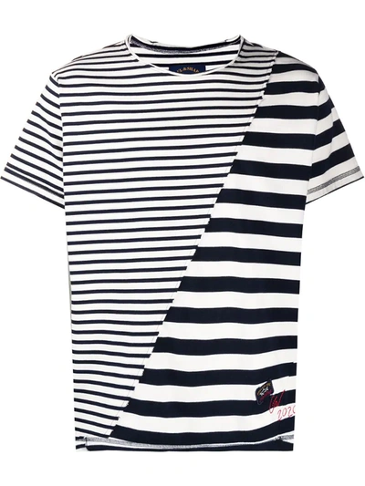 Paul & Shark Striped-print Slip T-shirt In White